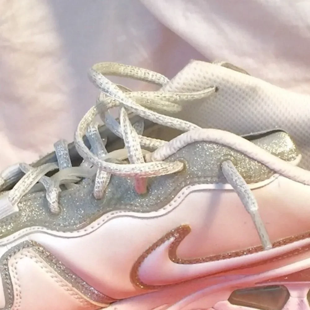 Nike air white and silver glitter